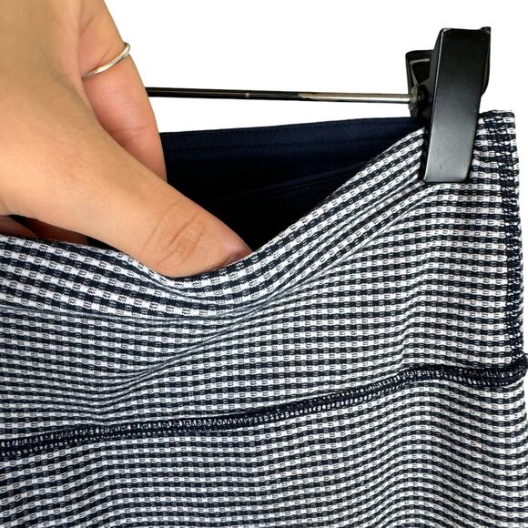 Lululemon Navy White Gingham Wunder Under Crop Mid Rise Workout Leggings - Picture 8 of 9